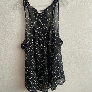 💥Libian Preowned Plus-Size Lightweight Butterfly’s Print Top